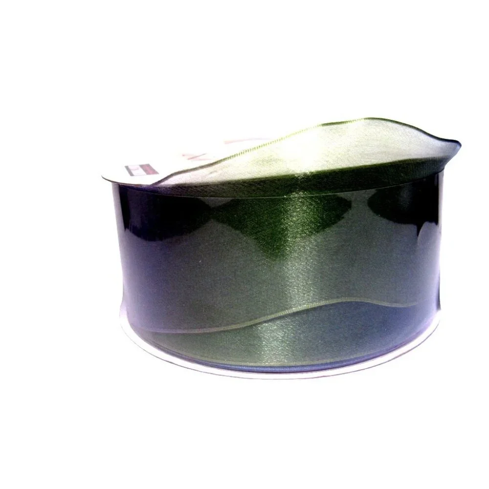 Wire Edged Ribbon Iridescent Green Blue Christmas 2.5